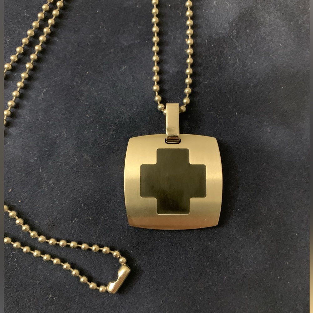 Stainless Steel Tag with Cross